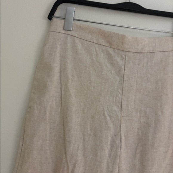 NWT Banana Republic Linen Wide Leg Cropped Pull On Pants in Flax Medium - Picture 3 of 10